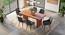 Heston Solid Wood 6 Seater Dining Table with 6 Rickman Lounge Chair (Acacia Finish, Matty Grey, 6 No of Chairs, 6 Table Seating Capacity) by Urban Ladder - - 1006250