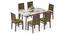 Lunar Alaska Exotic Stone 6 Seater Dining Table with Atlas Dining chair Set (Avocado Green, Danish Walnut Finish, 6 No of Chairs, 6 Table Seating Capacity) by Urban Ladder - - 