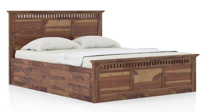 Fidora Solid Wood King Size Box storge Bed In Honey Finish (Teak Finish, King Bed Size, Box Storage Type) by Urban Ladder - - 