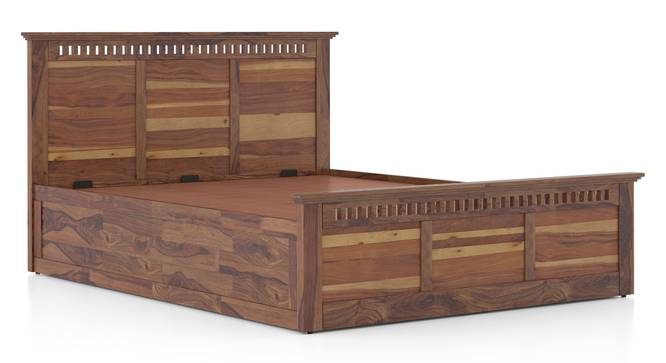 Fidora Solid Wood King Size Box storge Bed In Honey Finish (Teak Finish, Queen Bed Size, Hydraulic Storage Type) by Urban Ladder - - 