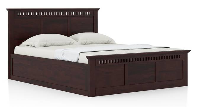 Fidora Solid Wood King Size Box storge Bed In Honey Finish (Mahogany Finish, Queen Bed Size, Box Storage Type) by Urban Ladder - - 