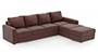 Apollo Sofa Set (Burgundy, Leatherette Sofa Material, Compact Sofa Size, Soft Cushion Type, Sectional Sofa Type, Sectional Master Sofa Component, Regular Back Type, Regular Back Height) by Urban Ladder - - 100646
