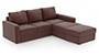 Apollo Sofa Set (Burgundy, Leatherette Sofa Material, Compact Sofa Size, Soft Cushion Type, Sectional Sofa Type, Sectional Master Sofa Component, Regular Back Type, Regular Back Height) by Urban Ladder - - 100652