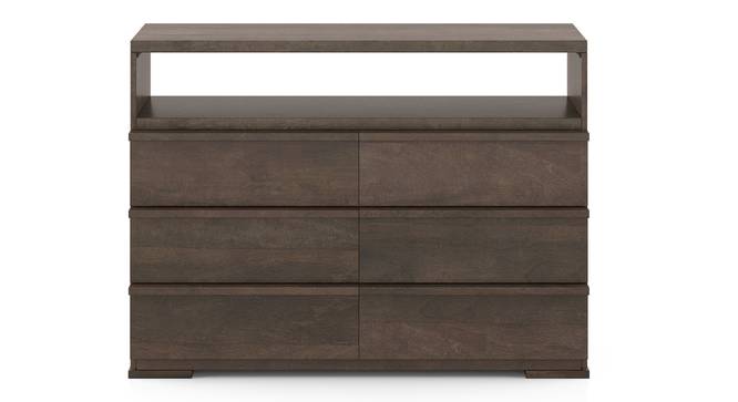 Ohio chest of drawers in American Walnut with Metal Channel (Danish Walnut Finish) by Urban Ladder - - 