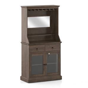 Riveria Solid Wood Bar Cabinet in Danish Walnut Finish