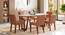 Adria Jade Green Marble 6 Seater Dining Table in New Walnut Finish (Six Seater, New Walnut Finish, Carrara White) by Urban Ladder - - 