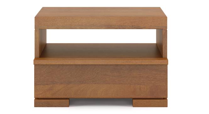 Ohio Bedside Table Finish- Mango Moghany -Metal Channel (Amber Walnut Finish) by Urban Ladder - - 