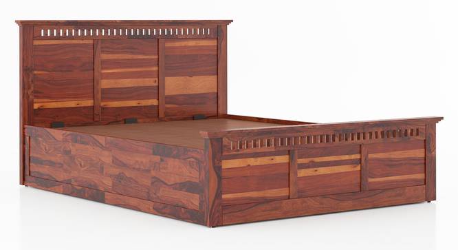 Fidora Solid Wood King Size Box storge Bed In Honey Finish (Queen Bed Size, HONEY Finish, Hydraulic Storage Type) by Urban Ladder - - 