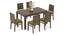Atlas Solid Wood 6 Seater Compact Dining Table with Atlas Dining chair (Avocado Green, Danish Walnut Finish, 6 No of Chairs, 6 Table Seating Capacity) by Urban Ladder - - 