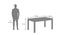 Atlas Solid Wood 6 Seater Compact Dining Table with Bren Swivel Dining Chairs (Ivory, Danish Walnut Finish, 6 No of Chairs, 6 Table Seating Capacity) by Urban Ladder - Dimension - 1007630