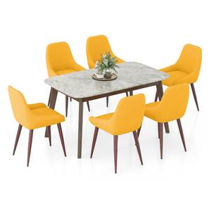 Lunar Grey Mirage Stone Seater Dining Table with Rickman Lounge