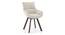 Lunar Alaska Exotic Stone 6 Seater Dining Table with Bren Swivel Dining Chair Set (Ivory, Danish Walnut Finish, 6 No of Chairs, 6 Table Seating Capacity) by Urban Ladder - Rear View Design 1 - 1007852