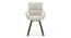 Lunar Alaska Exotic Stone 6 Seater Dining Table with Bren Swivel Dining Chair Set (Ivory, Danish Walnut Finish, 6 No of Chairs, 6 Table Seating Capacity) by Urban Ladder - Design 1 Close View - 1007859