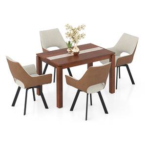 6 Seater Dining Sets 4 Chairs Design Atlas Crest Storage Solid Wood 4 Seater Dining Table with Set of 4 Casey Swivel Dining Chair (DUAL TONE, Danish Walnut Finish, 4 No of Chairs, 4 Table Seating Capacity)