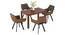 Atlas Solid Wood 4 Seater Dining Table with set of 4 Casey Swivel Dining Chair (DUAL TONE, HONEY Finish, 4 No of Chairs, 4 Table Seating Capacity) by Urban Ladder - Design 1 Full View - 1007908