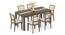 Atlas Crest Storage Solid Wood 6 Seater Dining Table with Reed Dining Chair Set (Grey Floral, Danish Walnut Finish, 6 No of Chairs, 6 Table Seating Capacity) by Urban Ladder - Design 1 Full View - 1007913