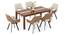 Atlas Crest Storage Solid Wood 6 Seater Dining Table with set of 6 Casey Swivel Dining Chair (HONEY Finish, Beige - Tan, 6 No of Chairs, 6 Table Seating Capacity) by Urban Ladder - Design 1 Full View - 1007915