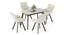 Lunar Grey Mirage Stone 4 Seater Dining Table With Bren Swivel Dining Chair Set (Ivory, Danish Walnut Finish, 4 No of Chairs, 4 Table Seating Capacity) by Urban Ladder - Design 1 Full View - 1007921