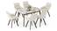 Lunar Alaska Exotic Stone 6 Seater Dining Table with Bren Swivel Dining Chair Set (Ivory, Danish Walnut Finish, 6 No of Chairs, 6 Table Seating Capacity) by Urban Ladder - Design 1 Full View - 1007923