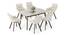 Lunar Grey Mirage Stone 6 Seater Dining Table With Bren Swivel Dining Chair Set (Ivory, Danish Walnut Finish, 6 No of Chairs, 6 Table Seating Capacity) by Urban Ladder - Design 1 Full View - 1007925