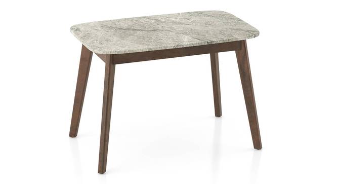 Lunar Grey Mirage Stone 4 Seater Dining Table With Bren Swivel Dining Chair Set (Ivory, Danish Walnut Finish, 4 No of Chairs, 4 Table Seating Capacity) by Urban Ladder - Front View Design 1 - 1007927
