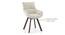 Lunar Alaska Exotic Stone 6 Seater Dining Table with Bren Swivel Dining Chair Set (Ivory, Danish Walnut Finish, 6 No of Chairs, 6 Table Seating Capacity) by Urban Ladder - Design 1 Top View - 1007995
