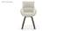 Lunar Alaska Exotic Stone 6 Seater Dining Table with Bren Swivel Dining Chair Set (Ivory, Danish Walnut Finish, 6 No of Chairs, 6 Table Seating Capacity) by Urban Ladder - Design 1 Details - 1008007