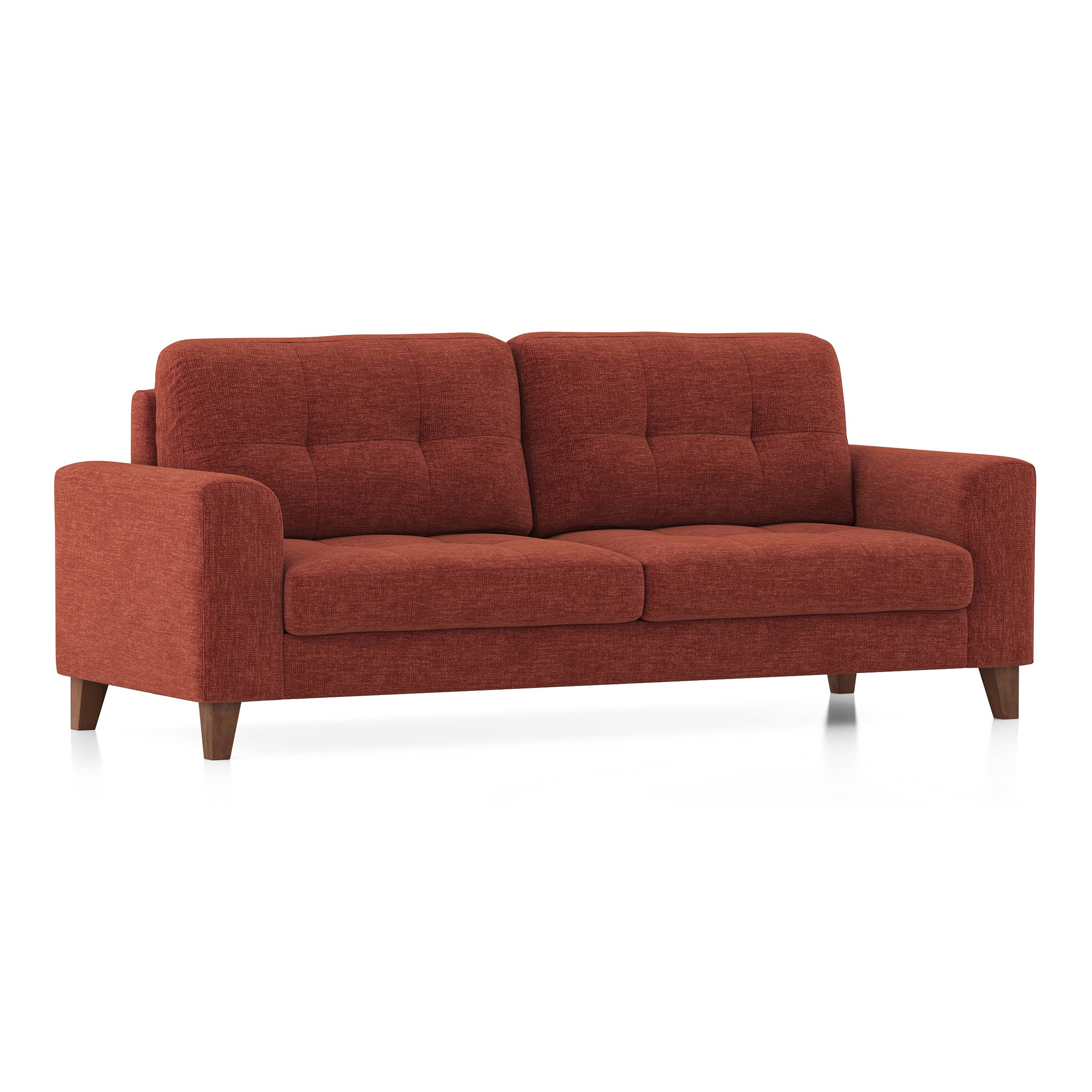 Verona Sofa (Dark Coral) (1-seater Custom Set - Sofas, None Standard Set - Sofas, Fabric Sofa Material, Regular Sofa Size, Regular Sofa Type, Dark Coral) by Urban Ladder - - 