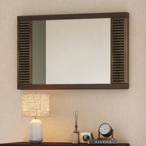 Dressers Table Design Masai Solid Wood Mirror In American Walnut - 2 Tone Finish (Two-Tone Finish)