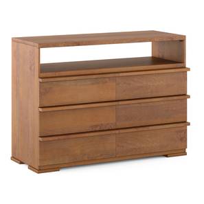 Ohio Solid Wood Chest of 6 Drawers in Amber Walnut Finish