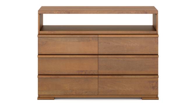 Ohio chest of drawer -Finish- Danish Walnut-Metal Channel (Amber Walnut Finish) by Urban Ladder - - 