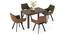 Atlas Solid Wood 4 Seater Dining Table with Casey Swivel Dining Chair set of 4 (DUAL TONE, Danish Walnut Finish, 4 No of Chairs, 4 Table Seating Capacity) by Urban Ladder - Front View Design 1 - 1008248