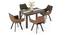 Atlas Crest Solid Wood 4 Seater Dining Table with set of 4 Casey Swivel Dining Chair (DUAL TONE, Danish Walnut Finish, 4 No of Chairs, 4 Table Seating Capacity) by Urban Ladder - Front View Design 1 - 1008265