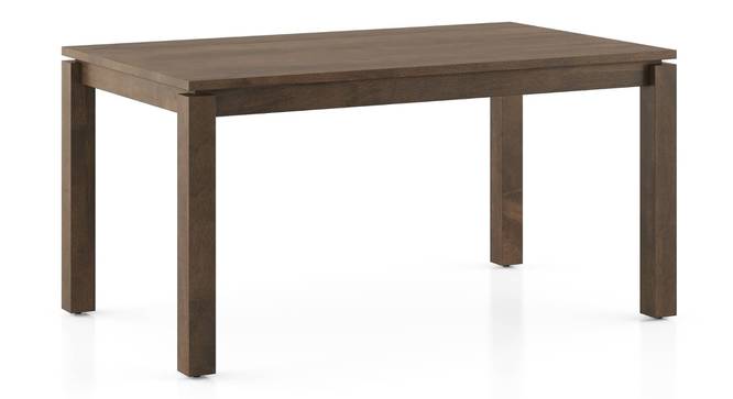 Atlas Solid Wood 6 Seater Compact Dining Table With 6 Celia Dining Chair (Danish Walnut Finish, Deep Olive Velvet, 6 No of Chairs, 6 Table Seating Capacity) by Urban Ladder - Design 1 Side View - 1008571