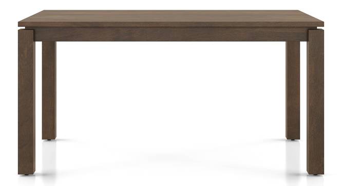 Atlas Solid Wood 6 Seater Compact Dining Table with 6 Rochelle Lounge Chair (Marengo Grey Velvet, Danish Walnut Finish, 6 No of Chairs, 6 Table Seating Capacity) by Urban Ladder - Design 1 Side View - 1008574