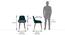 Atlas Crest Solid Wood 6 Seater Dining Table with 6 Rickman Lounge Chair (Jade Blue, Danish Walnut Finish, 6 No of Chairs, 6 Table Seating Capacity) by Urban Ladder - - 