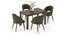 Atlas Solid Wood 4 Seater Dining Table With Celia Dining Chairs (Danish Walnut Finish, Deep Olive Velvet, 4 No of Chairs, 4 Table Seating Capacity) by Urban Ladder - - 
