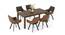 Atlas Solid Wood 6 Seater Dining Table With Casey Swivel Dining Chairs (DUAL TONE, Danish Walnut Finish, 6 No of Chairs, 6 Table Seating Capacity) by Urban Ladder - - 