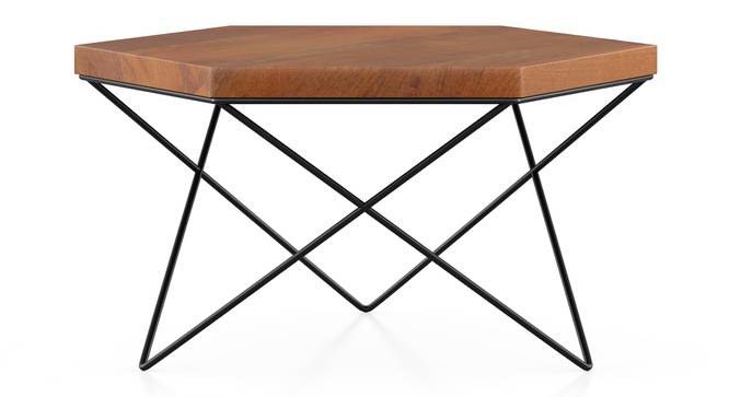Dyson Hex Coffee Table -Finish- Amber Walnut, Base- Black (Amber Walnut Finish) by Urban Ladder - - 