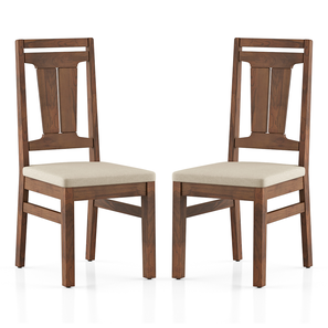 Tessa Solid Wood Dining Chair set of in Sienna Teak Finish