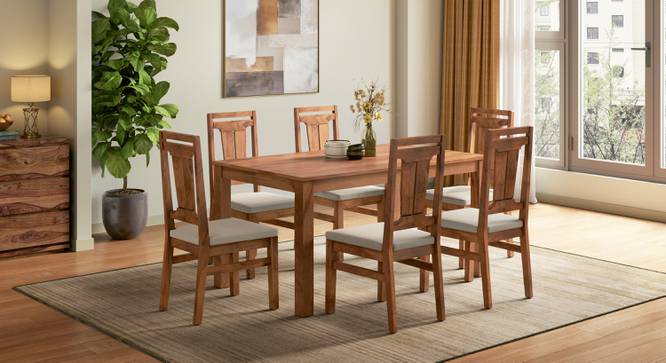 Arlo Teak Wood Dining Table Finish - Teak (Teak Finish, Six Seater) by Urban Ladder - - 