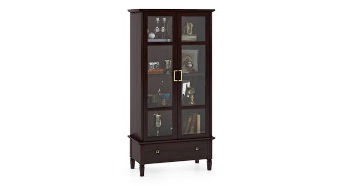Malabar Bookshelf Display Cabinet 55-book capacity With Buyback no Mango mahogany -Metal Channel (Mango Mahogany Finish) by Urban Ladder - - 