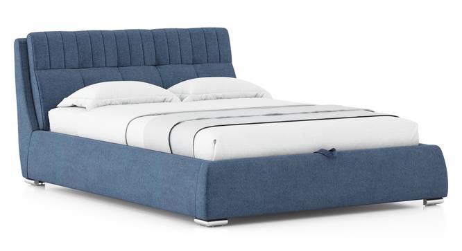 Stanhope Upholstery hydraulic King size bed in Baltic Blue premium chenille (Queen Bed Size, Baltic Blue Premium Chenille Fabric) by Urban Ladder - - 1009647
