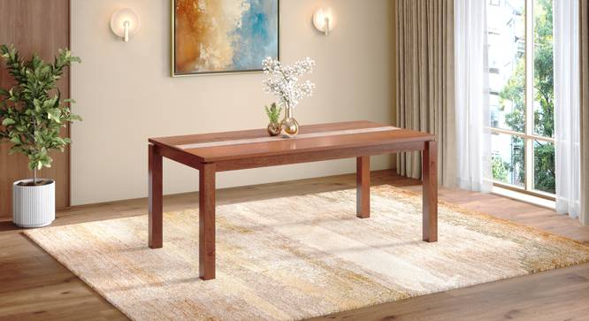 Atlas Crest Storage Solid Wood Dining Table (Honey Finish, Six Seater) by Urban Ladder - - 1009665