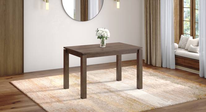 Atlas Solid Wood 4 Seater Dining Table (Four Seater, Danish Walnut Finish) by Urban Ladder - - 1009675