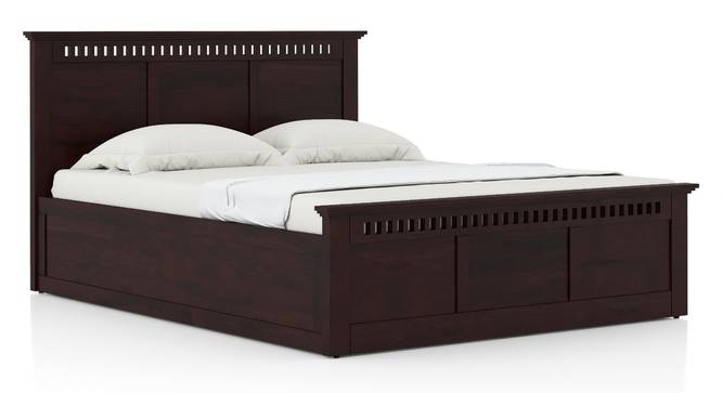 Fidora Solid Wood King Hydraulic storage bed In Teak finish (Mahogany Finish, King Bed Size, Hydraulic Storage Type) by Urban Ladder - - 