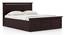 Fidora Solid Wood King Hydraulic storage bed In Teak finish (Mahogany Finish, King Bed Size, Hydraulic Storage Type) by Urban Ladder - - 
