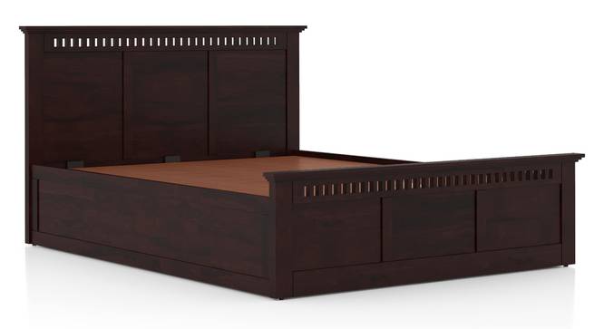 Fidora Solid Wood King Hydraulic storage bed In Teak finish (Mahogany Finish, King Bed Size, Hydraulic Storage Type) by Urban Ladder - - 