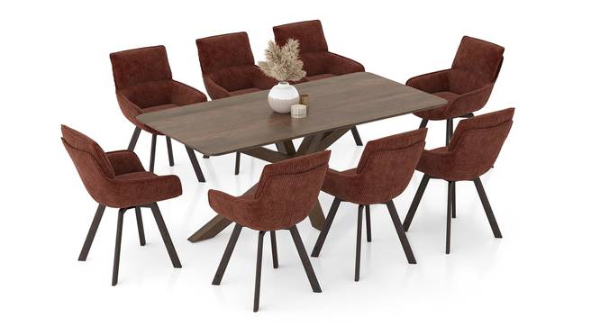 Anderson Solid Wood 8-Seater Dining Table with Bren Swivel Dining (Danish Walnut Finish, Auburn, 8 No of Chairs, 8 Table Seating Capacity) by Urban Ladder - - 1009762