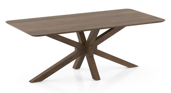 Anderson Solid Wood 8-Seater Dining Table with Rickman Lounge Chair Set (Jade Blue, Danish Walnut Finish, 8 No of Chairs, 8 Table Seating Capacity) by Urban Ladder - - 